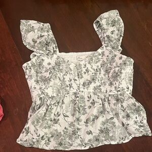 NWOT Hollister Green Floral Women's Blouse